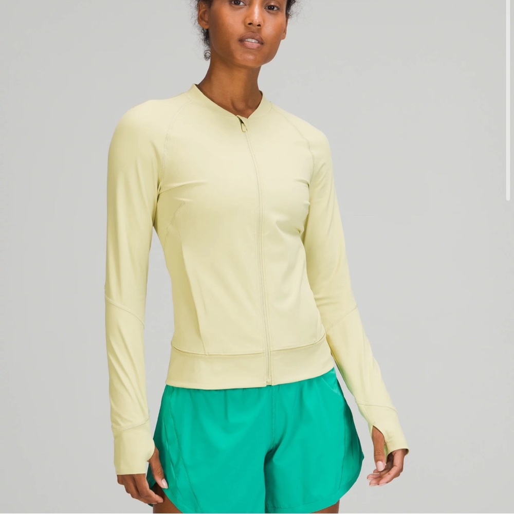 Yellow Lululemon zippered workout sweater